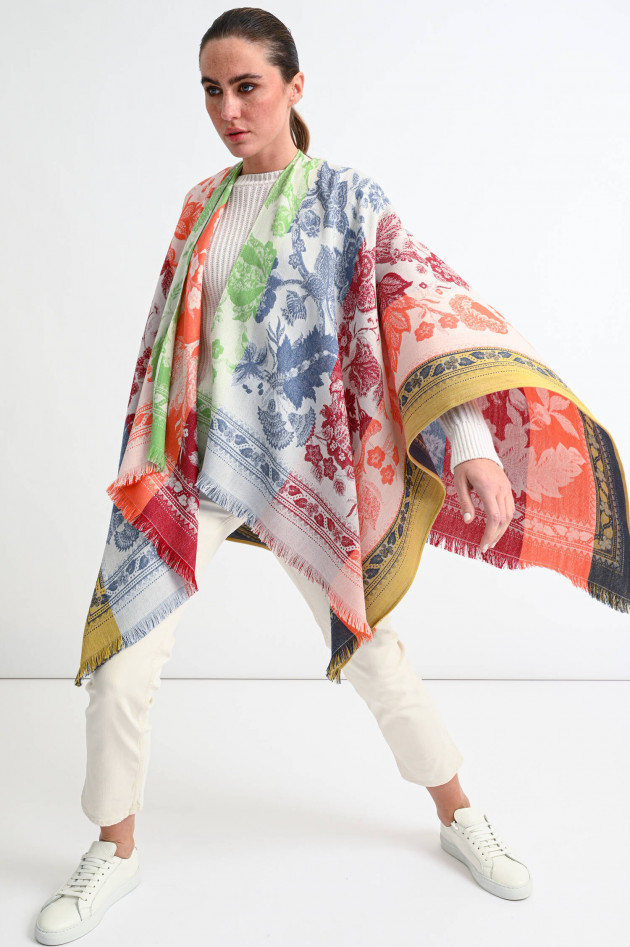 Etro Cape mit floralem Stick in Multicolor