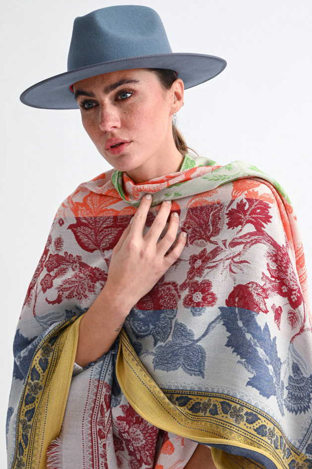 Etro Cape mit floralem Stick in Multicolor