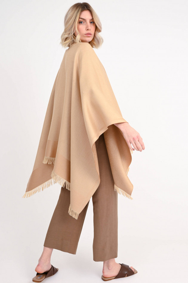 Etro Cape aus Seide/Cashmere-Mix in Beige