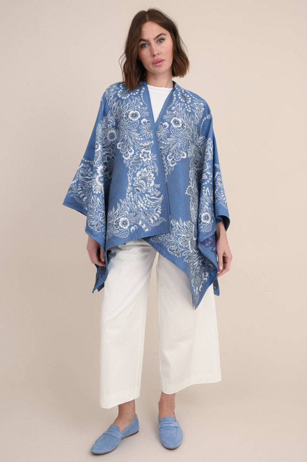 Etro Cape mit Peysley-Muster in Blau