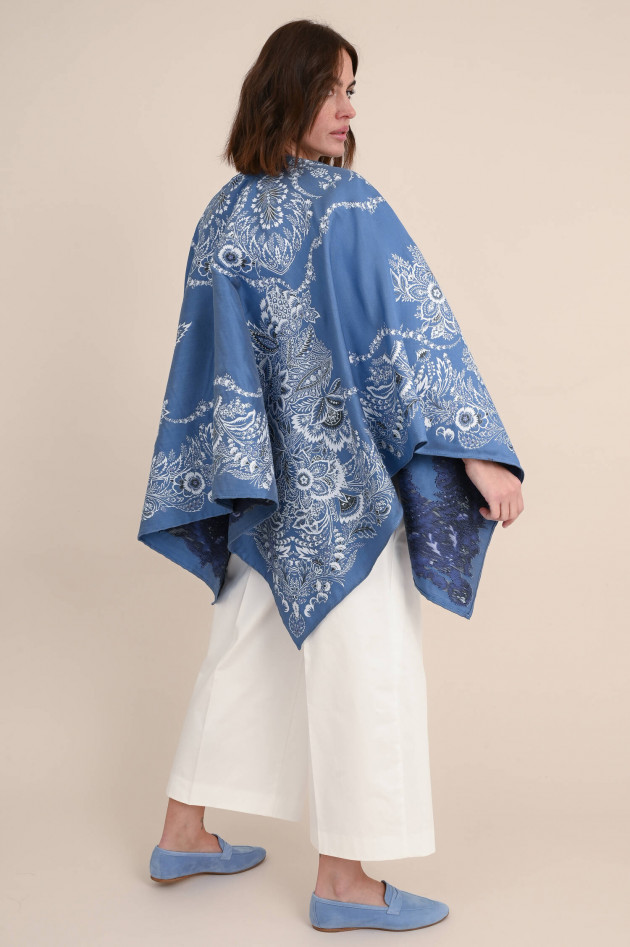 Etro Cape mit Peysley-Muster in Blau