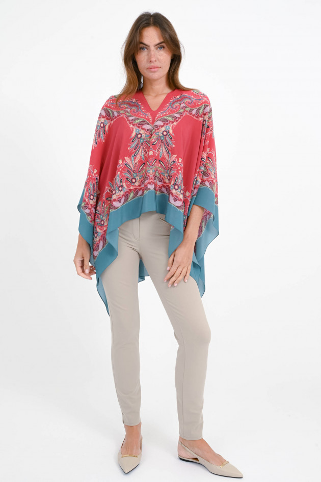 Etro Poncho/Cape aus Seide mit Paisley-Print