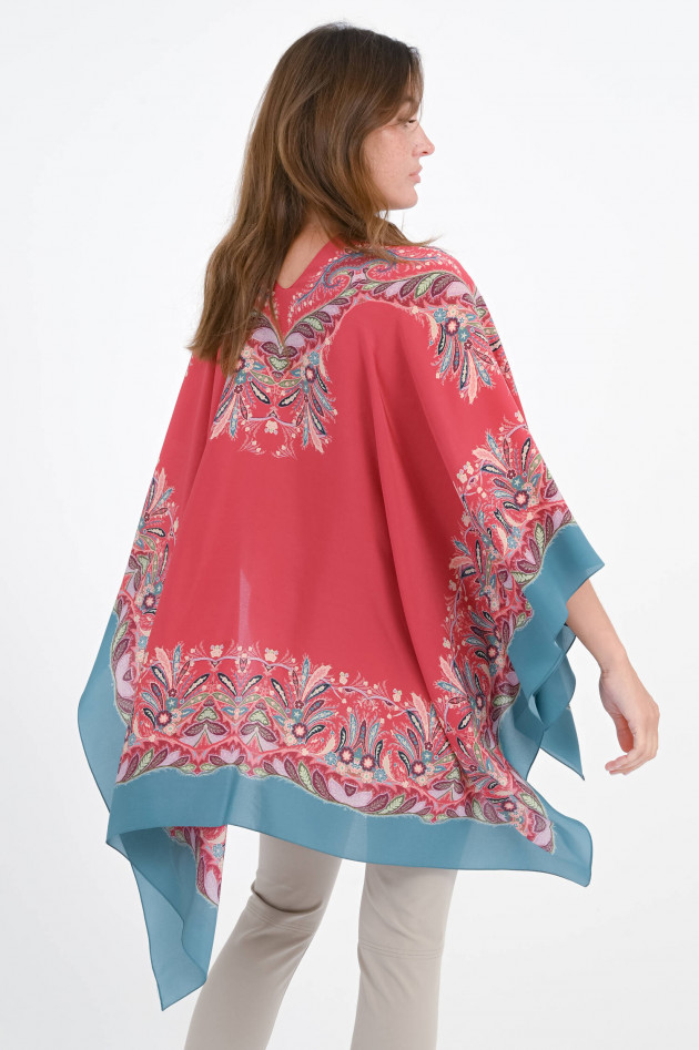 Etro Poncho/Cape aus Seide mit Paisley-Print