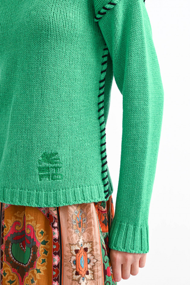 Etro Strickpullover mit Inside-Out-Nähten in Grün