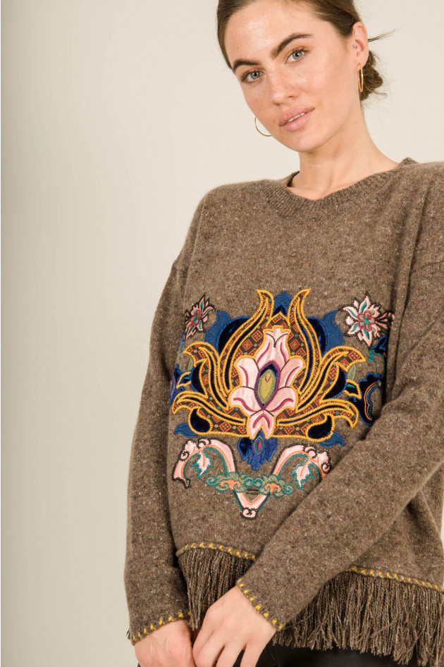 Etro Pullover mit Fransen in Braun