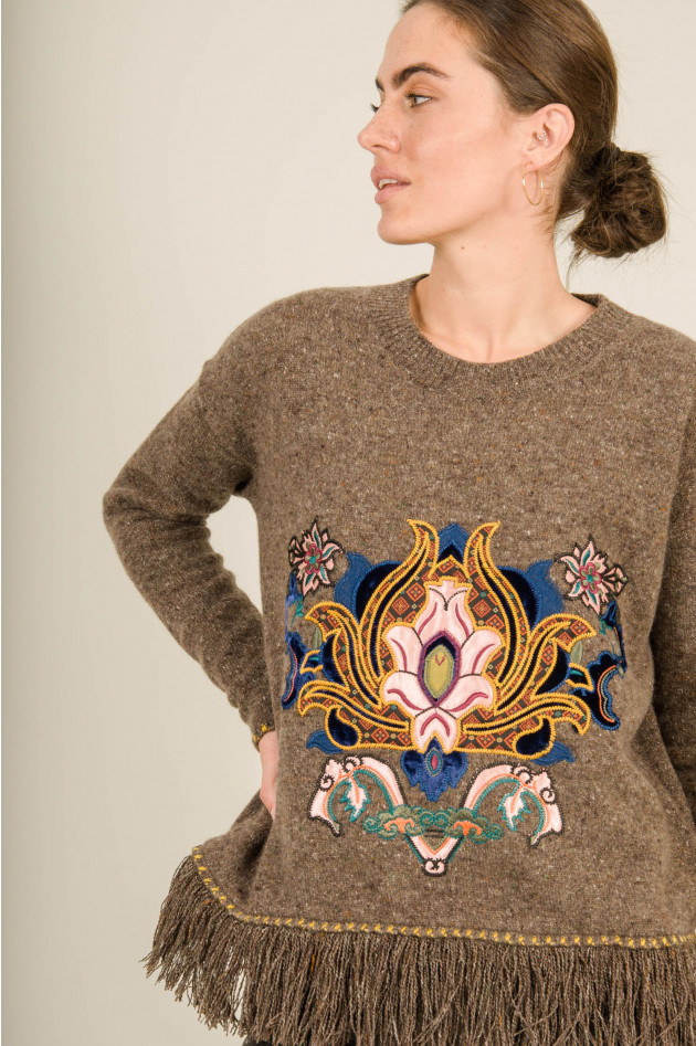 Etro Pullover mit Fransen in Braun