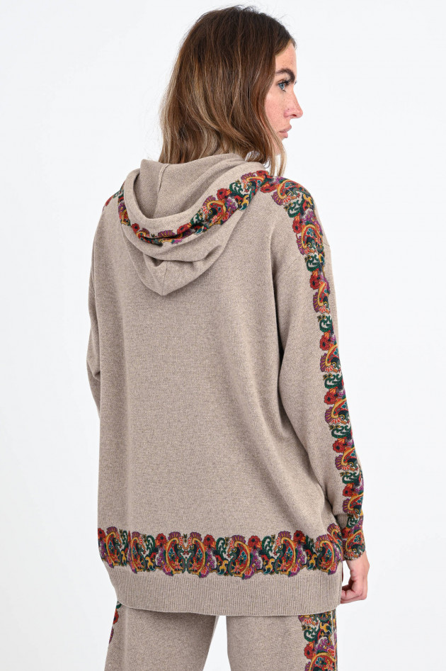 Etro Strick-Hoodie aus Kaschmir-Mix in Beige