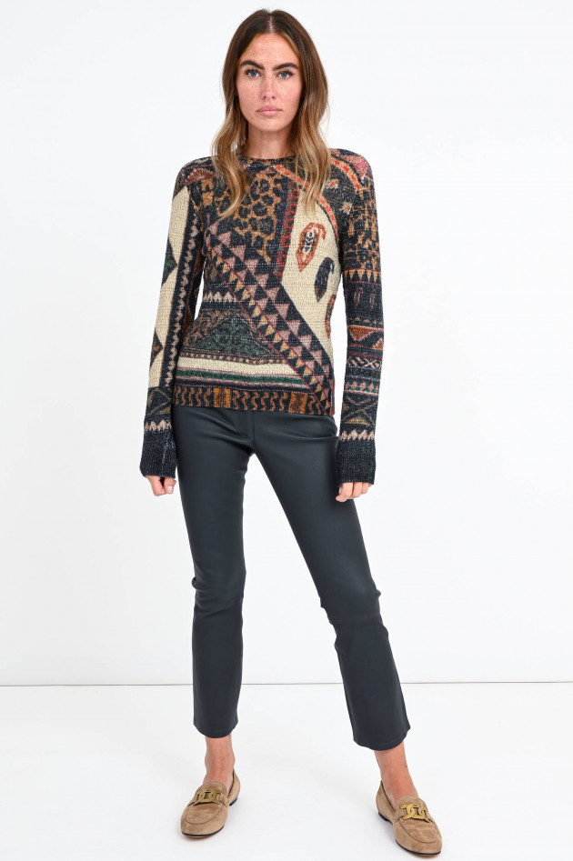 Etro Alpaka-Mix Pullover mit Ehno-Print in Multicolor