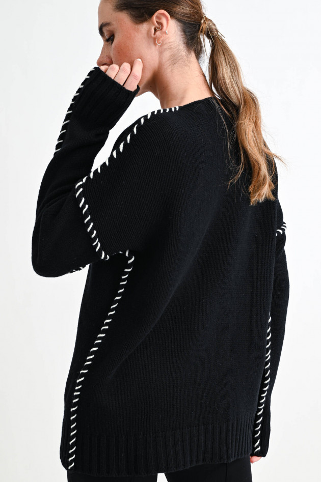 Etro Strickpullover mit Ziernähten in Schwarz