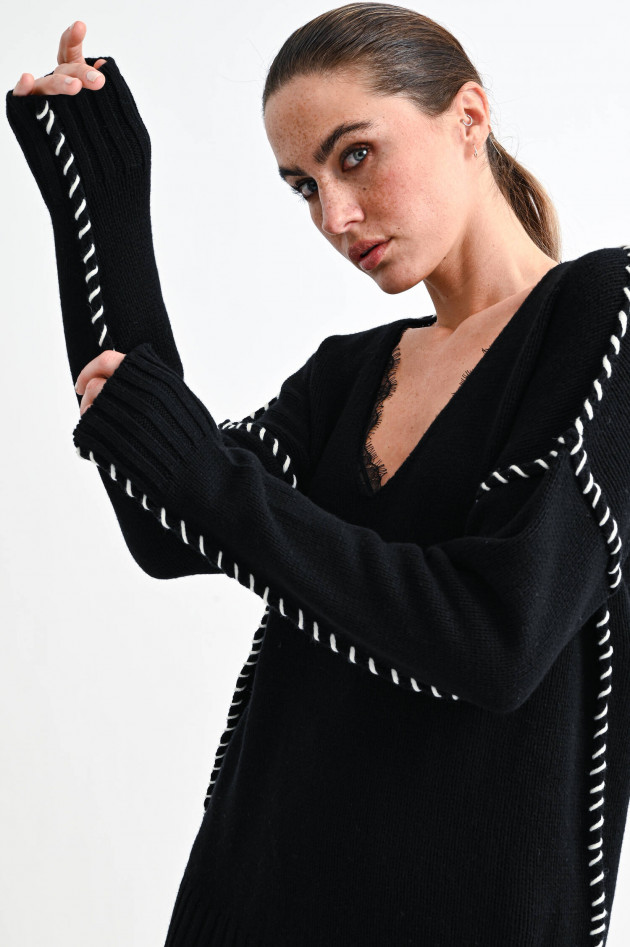 Etro Strickpullover mit Ziernähten in Schwarz