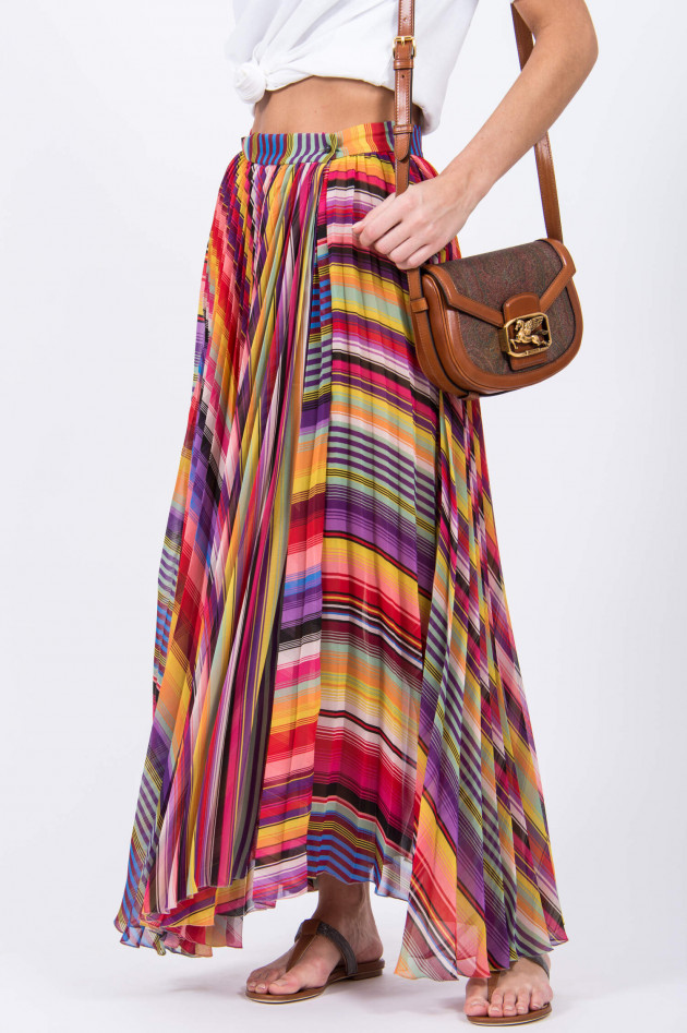 Etro Plisseerock in Multicolor gestreift