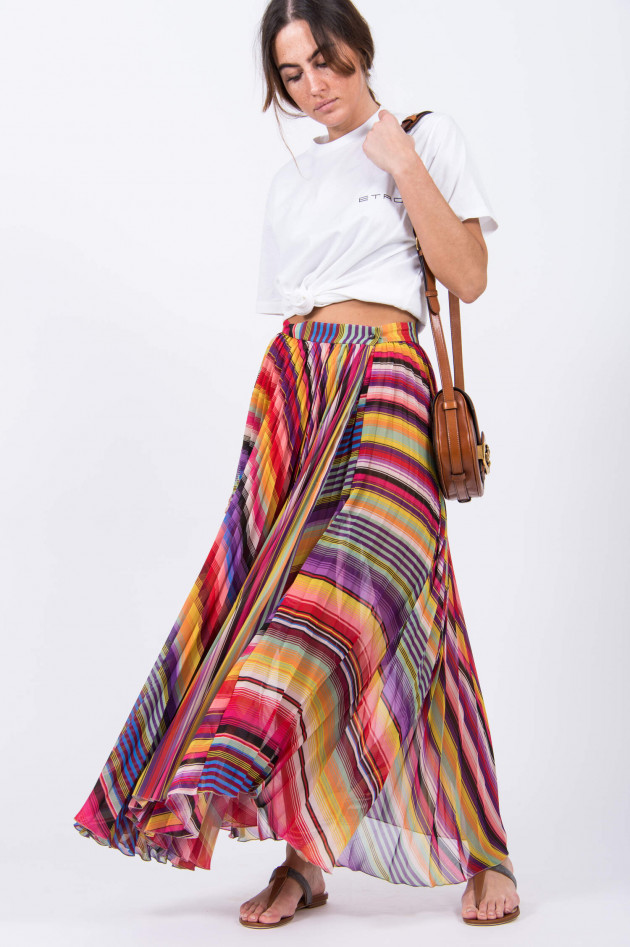 Etro Plisseerock in Multicolor gestreift