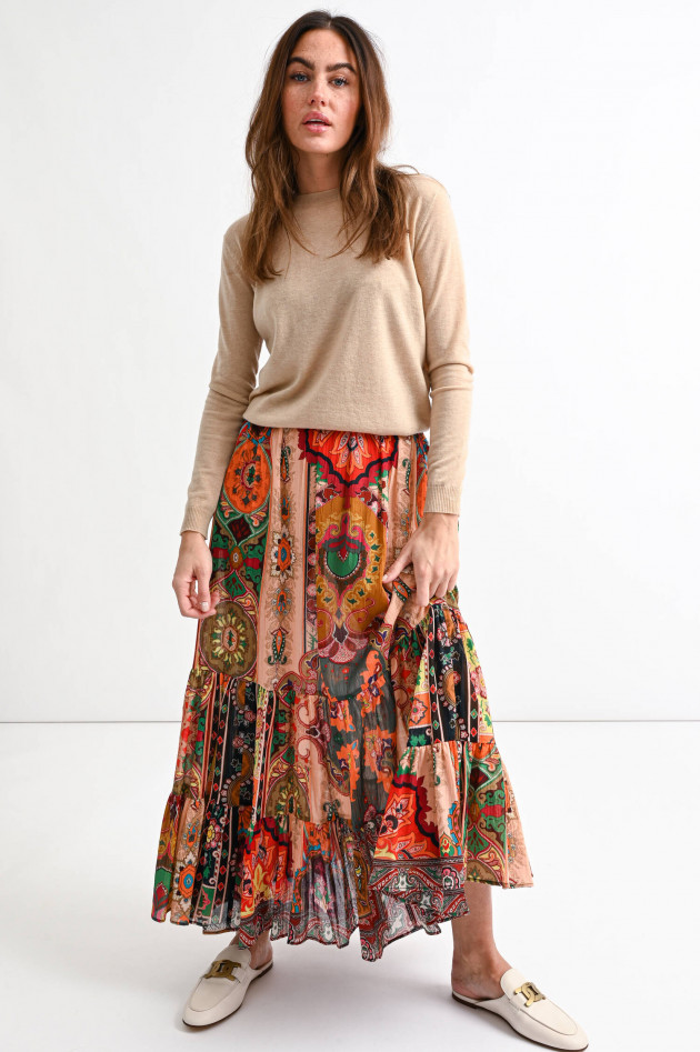 Etro Maxi-Volantrock mit Paisley-Print in Multicolor