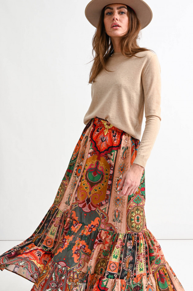 Etro Maxi-Volantrock mit Paisley-Print in Multicolor