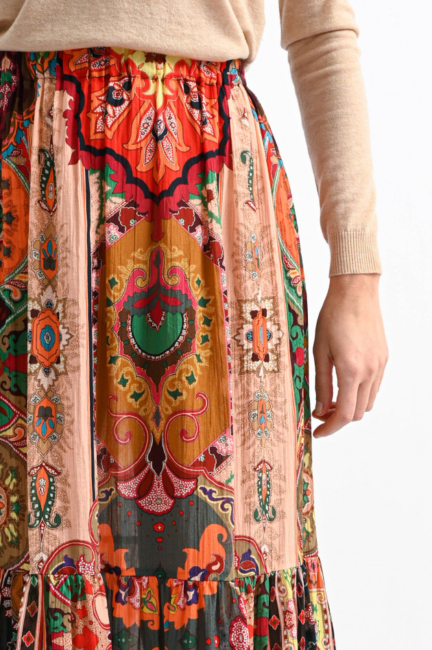 Etro Maxi-Volantrock mit Paisley-Print in Multicolor