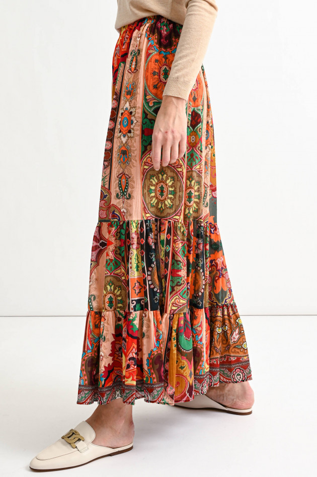 Etro Maxi-Volantrock mit Paisley-Print in Multicolor