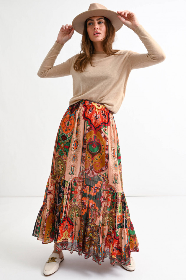 Etro Maxi-Volantrock mit Paisley-Print in Multicolor