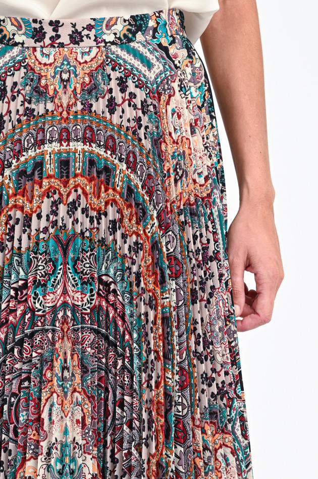 Etro Maxi-Plisseerock im Paisley-Design in Multicolor