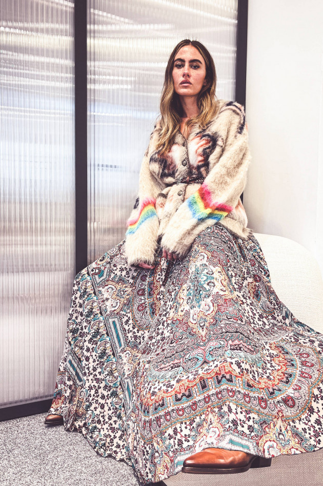 Etro Maxi-Plisseerock im Paisley-Design in Multicolor