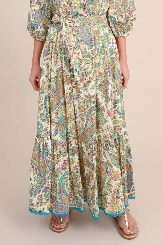 Etro Popeline-Rock in Paisly-Print Multicolour