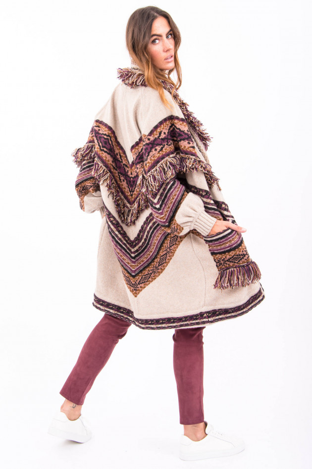 Etro Strickjacke mit Fransen in Beige und Mustern