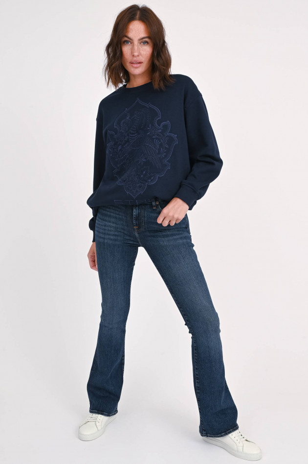Etro Sweatshirt mit Stickerei in Dunkelblau