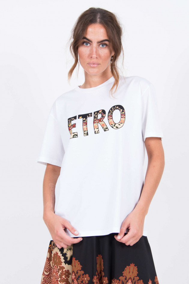 Etro Oversized-Shirt mit Schriftzug in Weiß