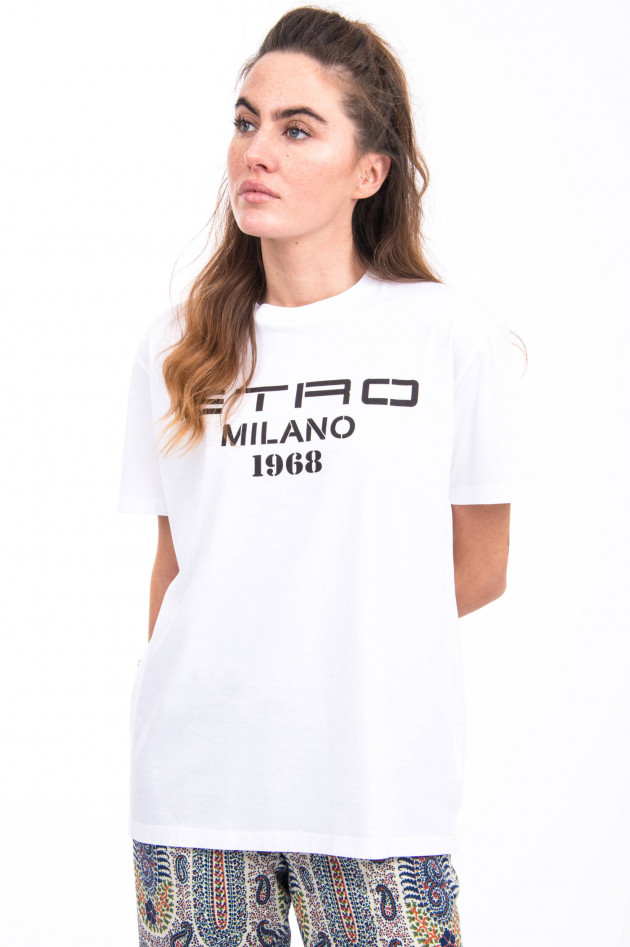 Etro T-Shirt mit Aufdruck in Weiß