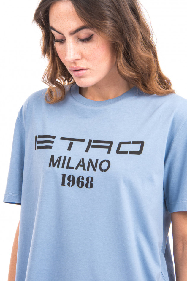 Etro T-Shirt mit Aufdruck in Blau