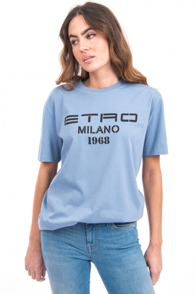 Etro T-Shirt mit Aufdruck in Blau