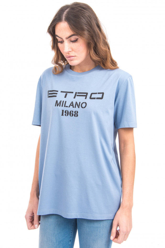 Etro T-Shirt mit Aufdruck in Blau