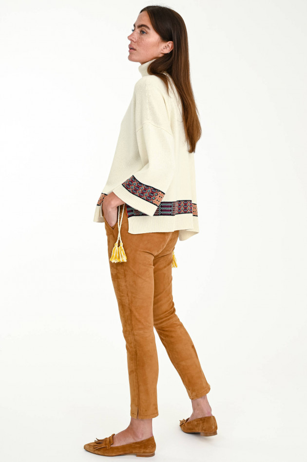 Etro Rollkragen-Pullover mit Quasten in Creme