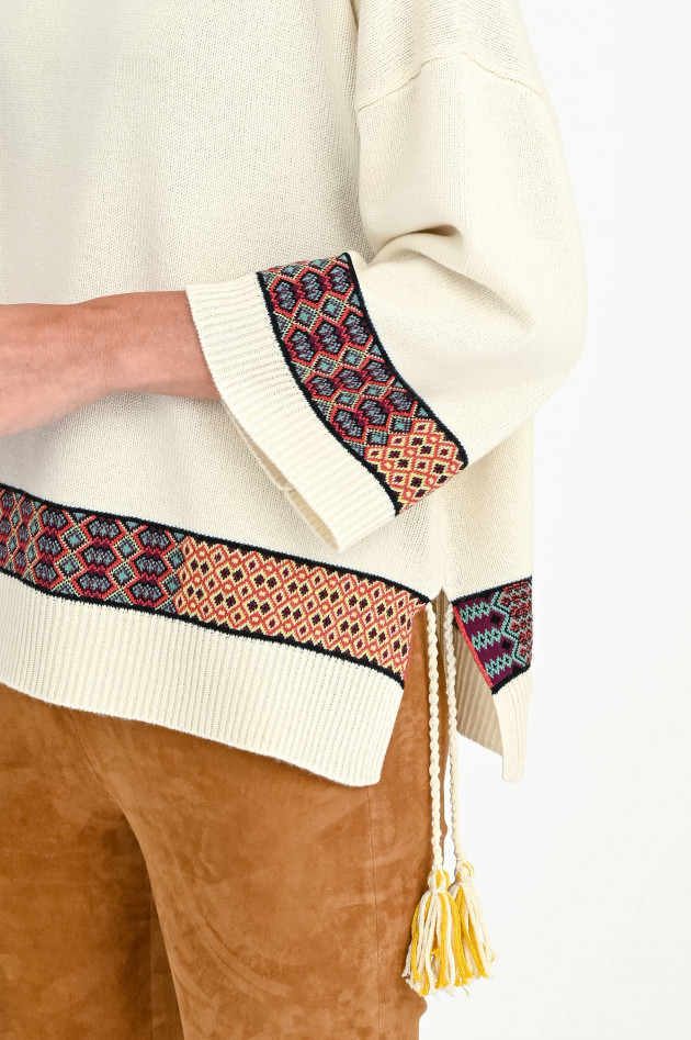 Etro Rollkragen-Pullover mit Quasten in Creme