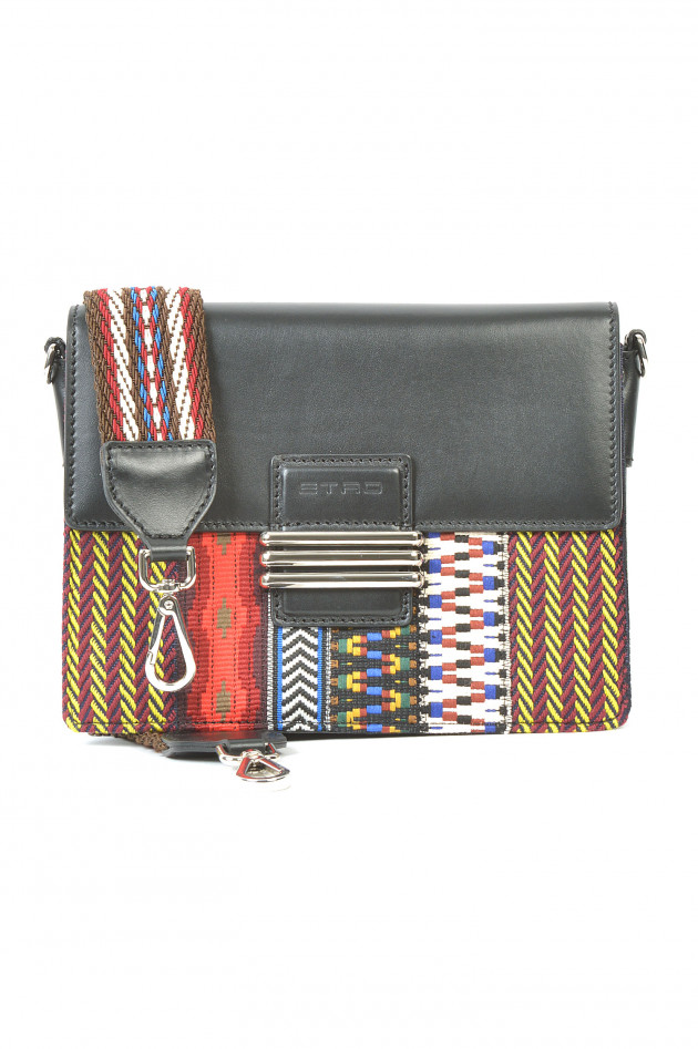 Etro Tasche in Schwarz/Rot bestickt