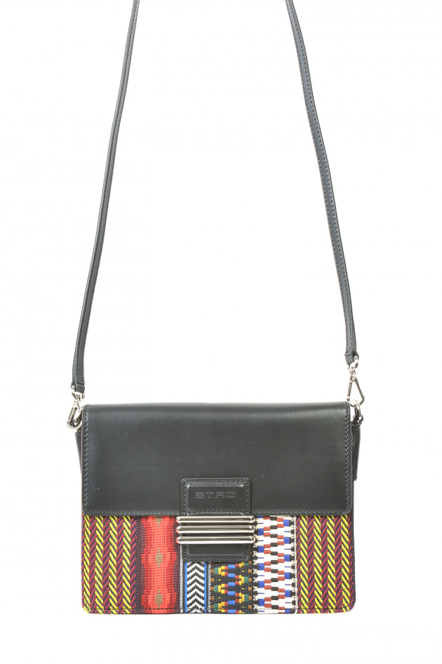 Etro Tasche in Schwarz/Rot bestickt