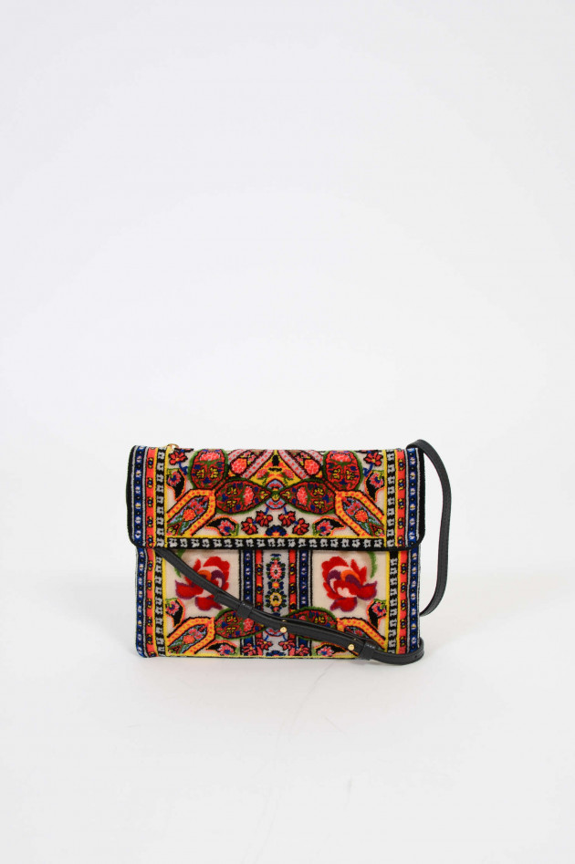 Etro Tasche mit floraler Stickerei in Schwarz