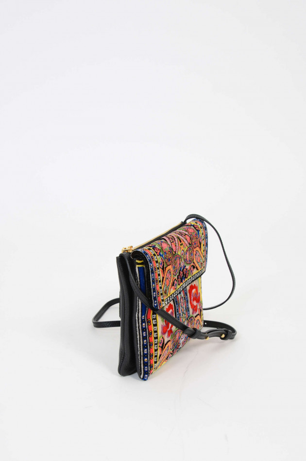 Etro Tasche mit floraler Stickerei in Schwarz