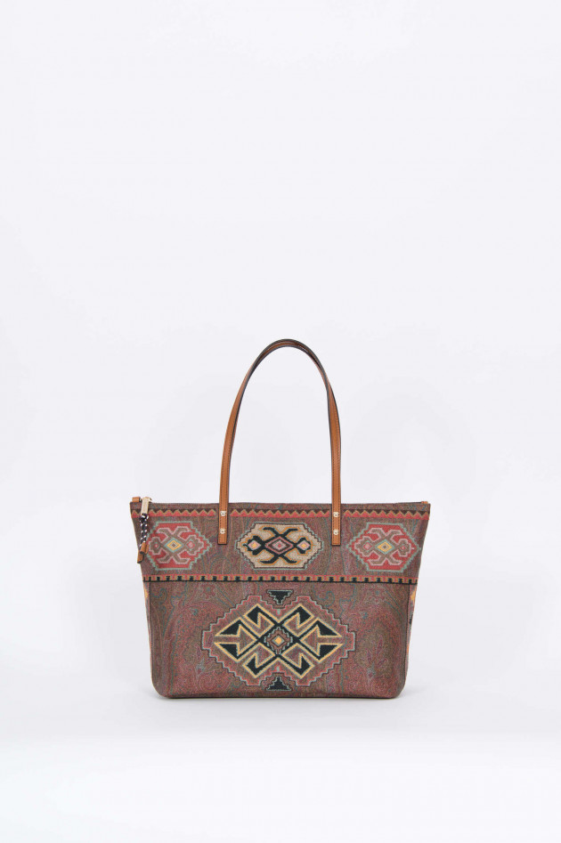 Etro Hantasche mit Paisley-Muster Cognac