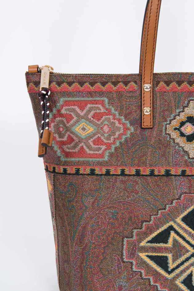 Etro Hantasche mit Paisley-Muster Cognac