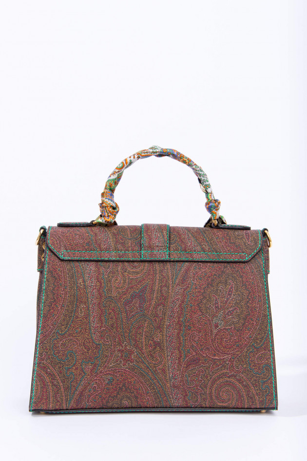 Etro Henkeltasche mit Seidentuch in Bordeaux