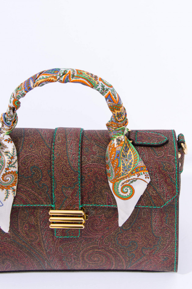 Etro Henkeltasche mit Seidentuch in Bordeaux