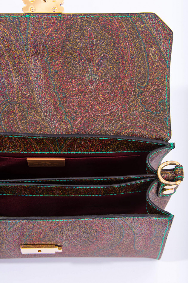 Etro Henkeltasche mit Seidentuch in Bordeaux