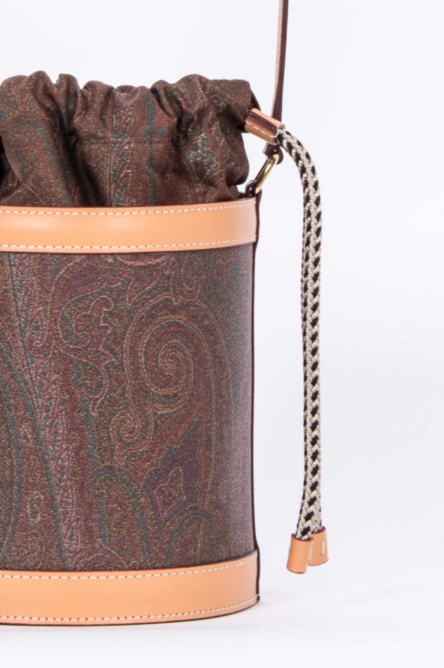 Etro Beutel-Tasche im Paisley-Design in Camel/Bordeaux