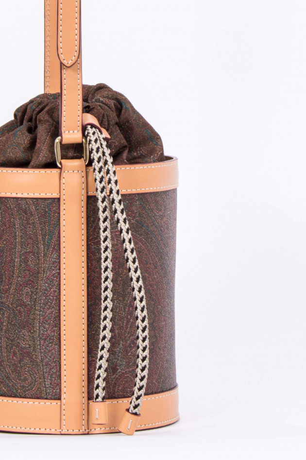 Etro Beutel-Tasche im Paisley-Design in Camel/Bordeaux