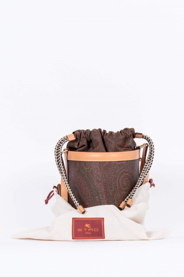 Etro Beutel-Tasche im Paisley-Design in Camel/Bordeaux