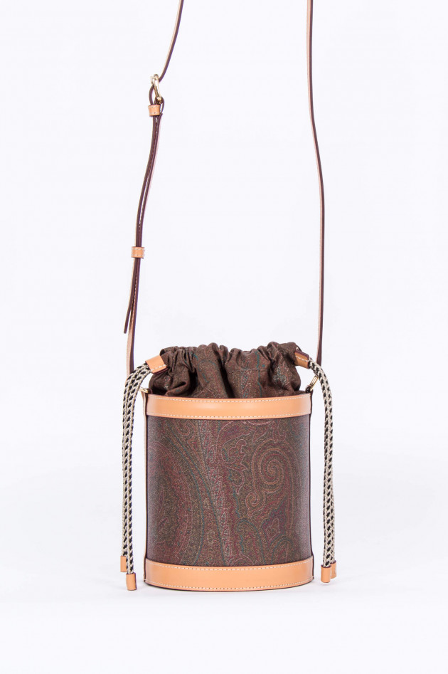 Etro Beutel-Tasche im Paisley-Design in Camel/Bordeaux