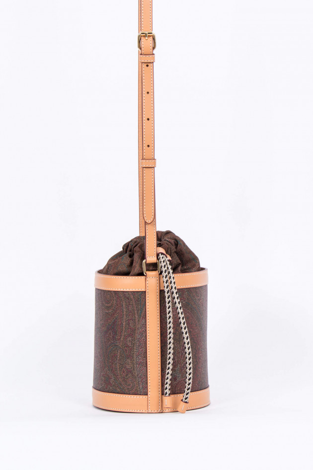 Etro Beutel-Tasche im Paisley-Design in Camel/Bordeaux