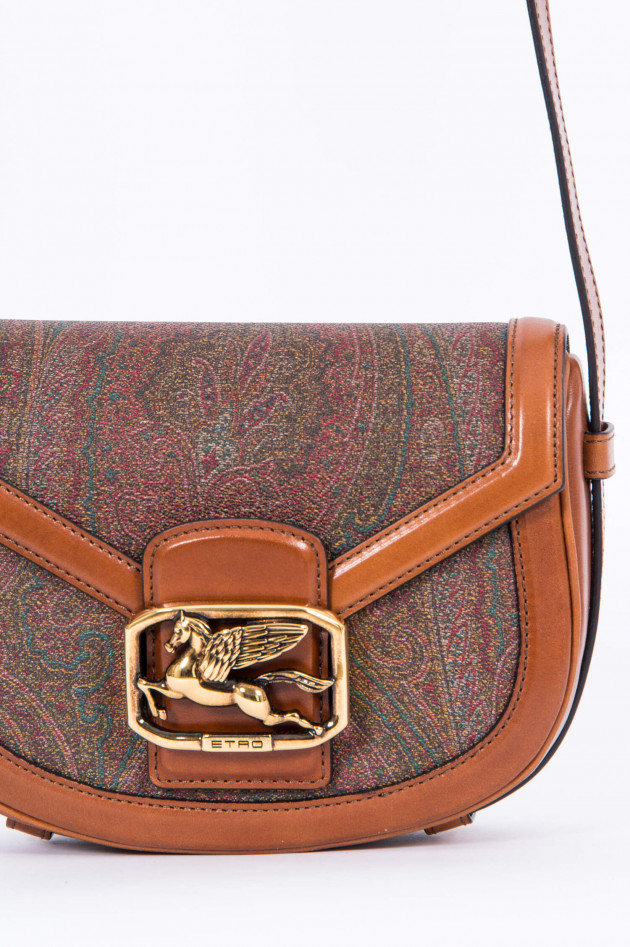 Etro Umhängetasche im Paisley-Design in Camel/Bordeaux