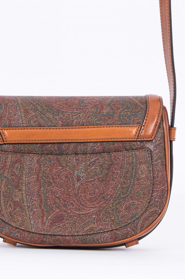 Etro Umhängetasche im Paisley-Design in Camel/Bordeaux