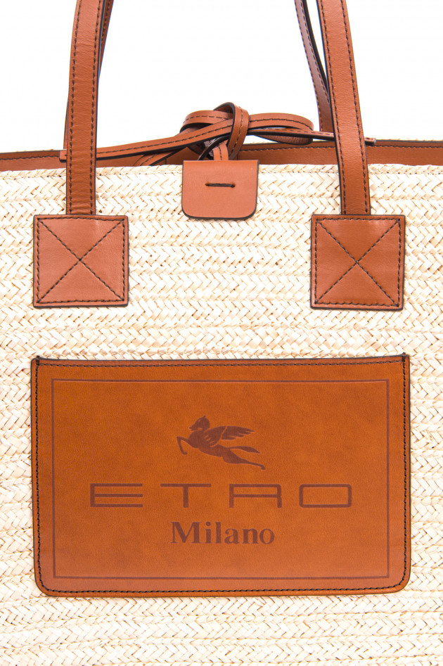 Etro Korbtasche mit Leder-Etikett in Braun